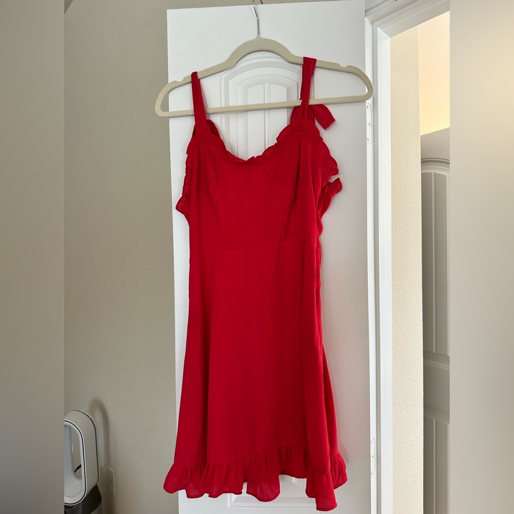 Red Forever 21 flowy mini dress